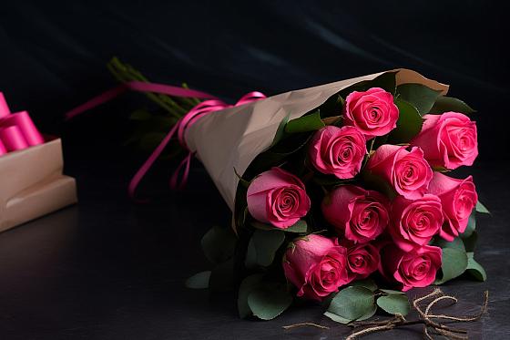 Букет 11 роз Пинк в Джигинка